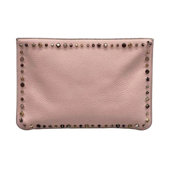 Auth CHRISTIAN LOUBOUTIN Loubi Clutch Pink Leather Clutch Bag - Picture 2 of 15